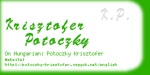 krisztofer potoczky business card